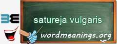 WordMeaning blackboard for satureja vulgaris